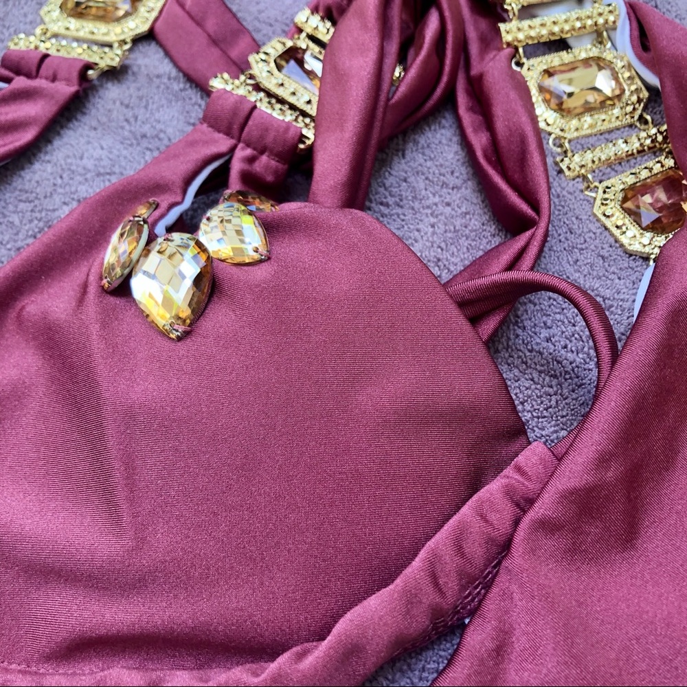NWT Competition rhinestone plum maytime iris final sale price M fits S L fits M - Picture 12 of 16